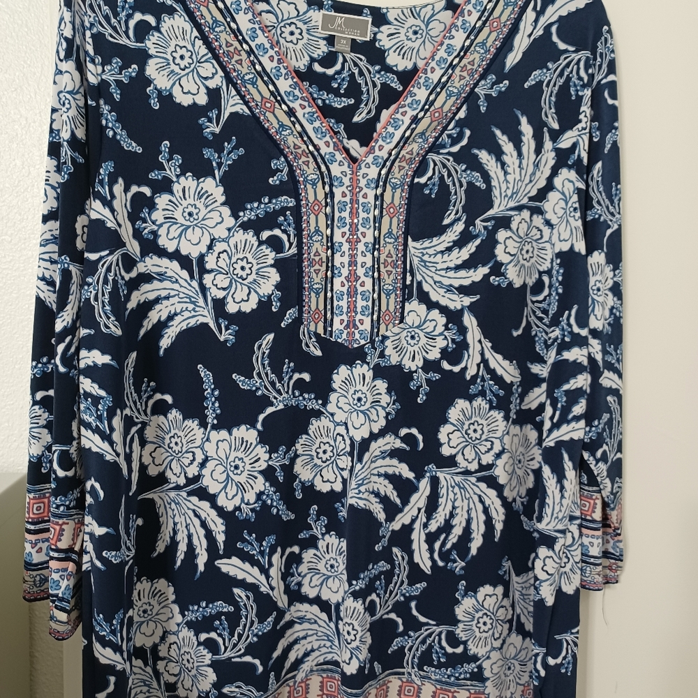 JM Collection 3X Navy pink and white sparkle plack